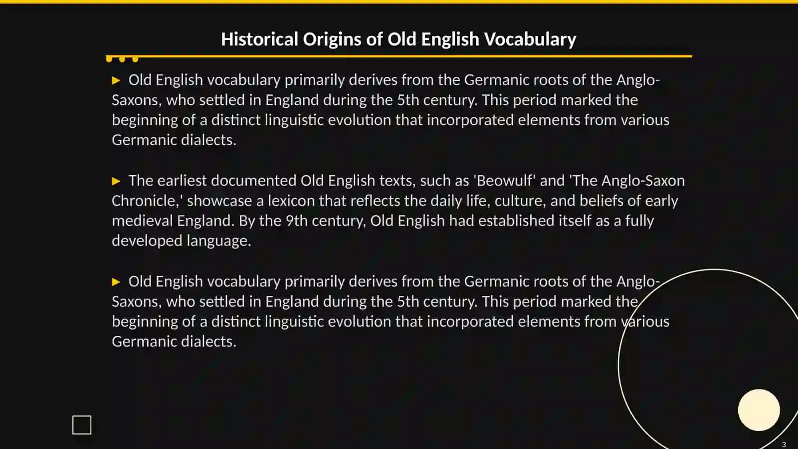 Old english vocabulary 3