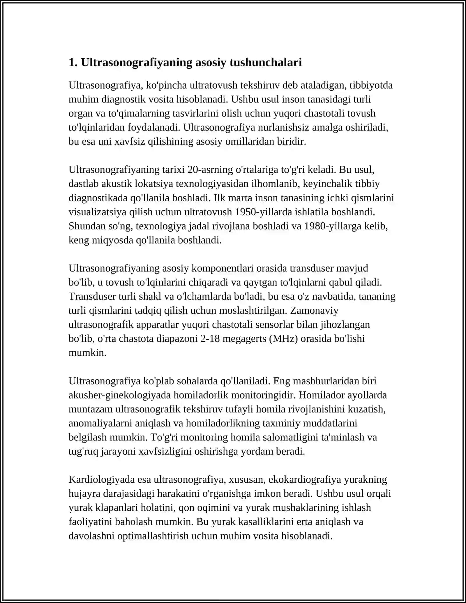ULTRATOVUSH VA UNI TIBBIYOTDA QO'LLANILISHI 3