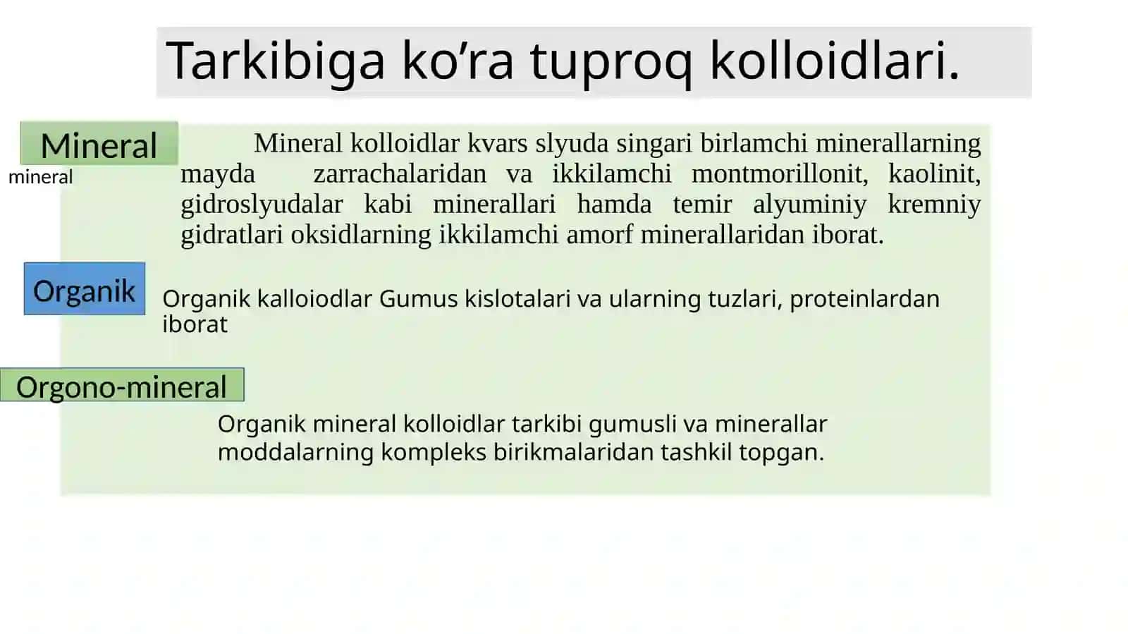 Tuproq kolloidlari va singdirish qobiliyati 3