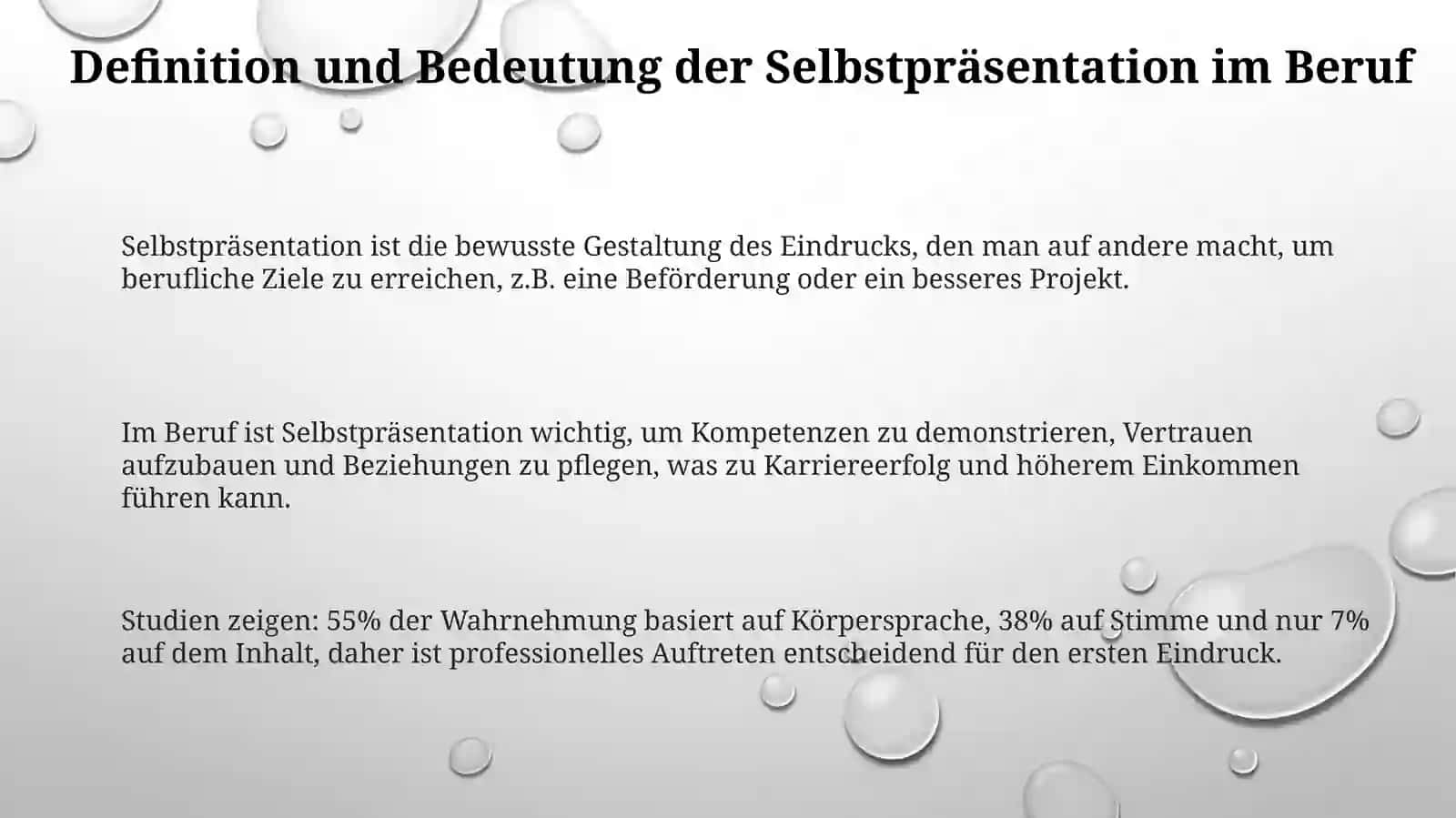 Selbstprâsentation im Beruf 3