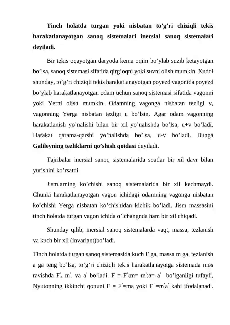 Inersiya kuchlari.Noinersial sanoq tizimlari 3