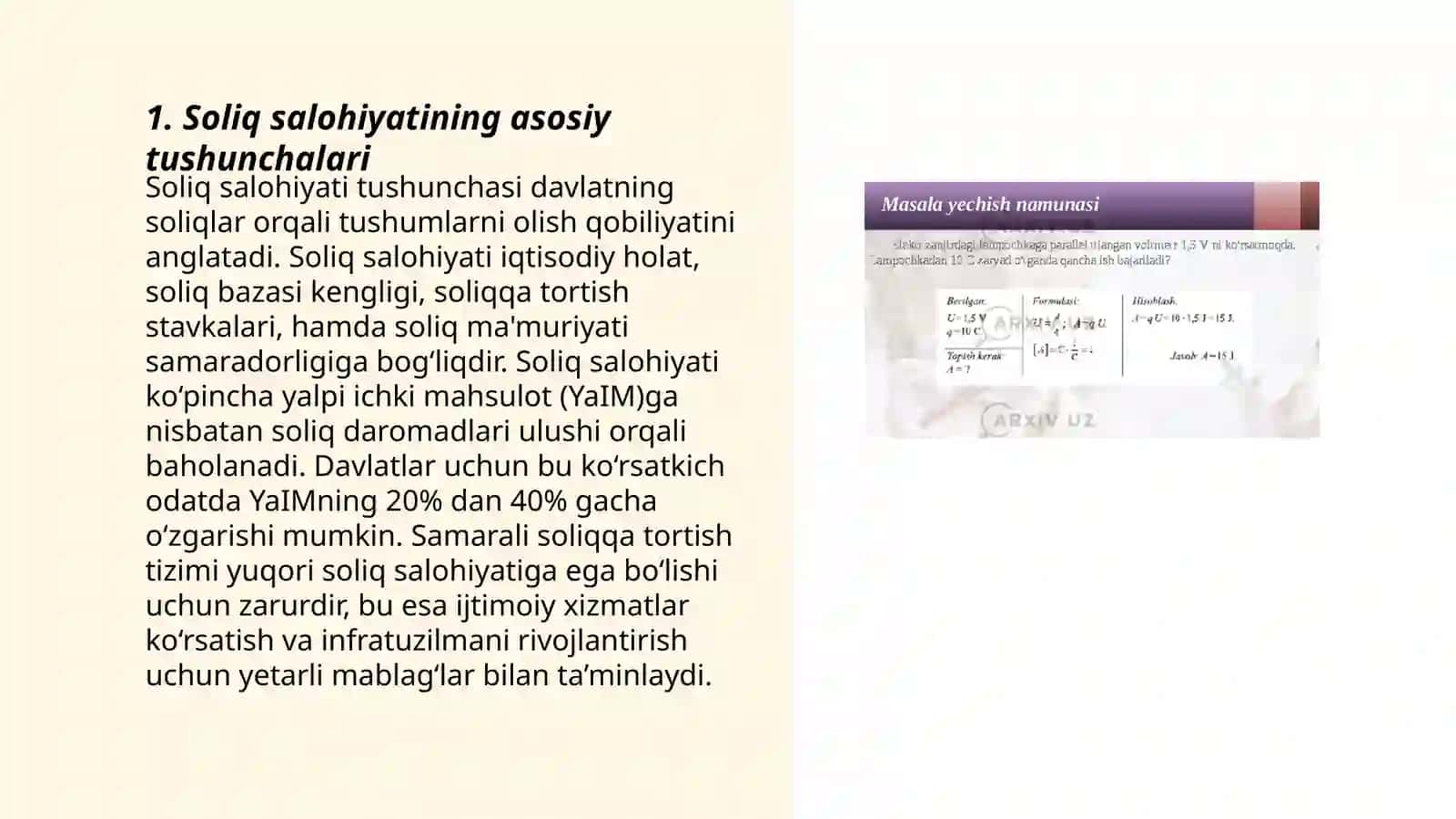 SOLIQ SALOHIYATINI VA UNI ANIQLASH TARTIBI 3