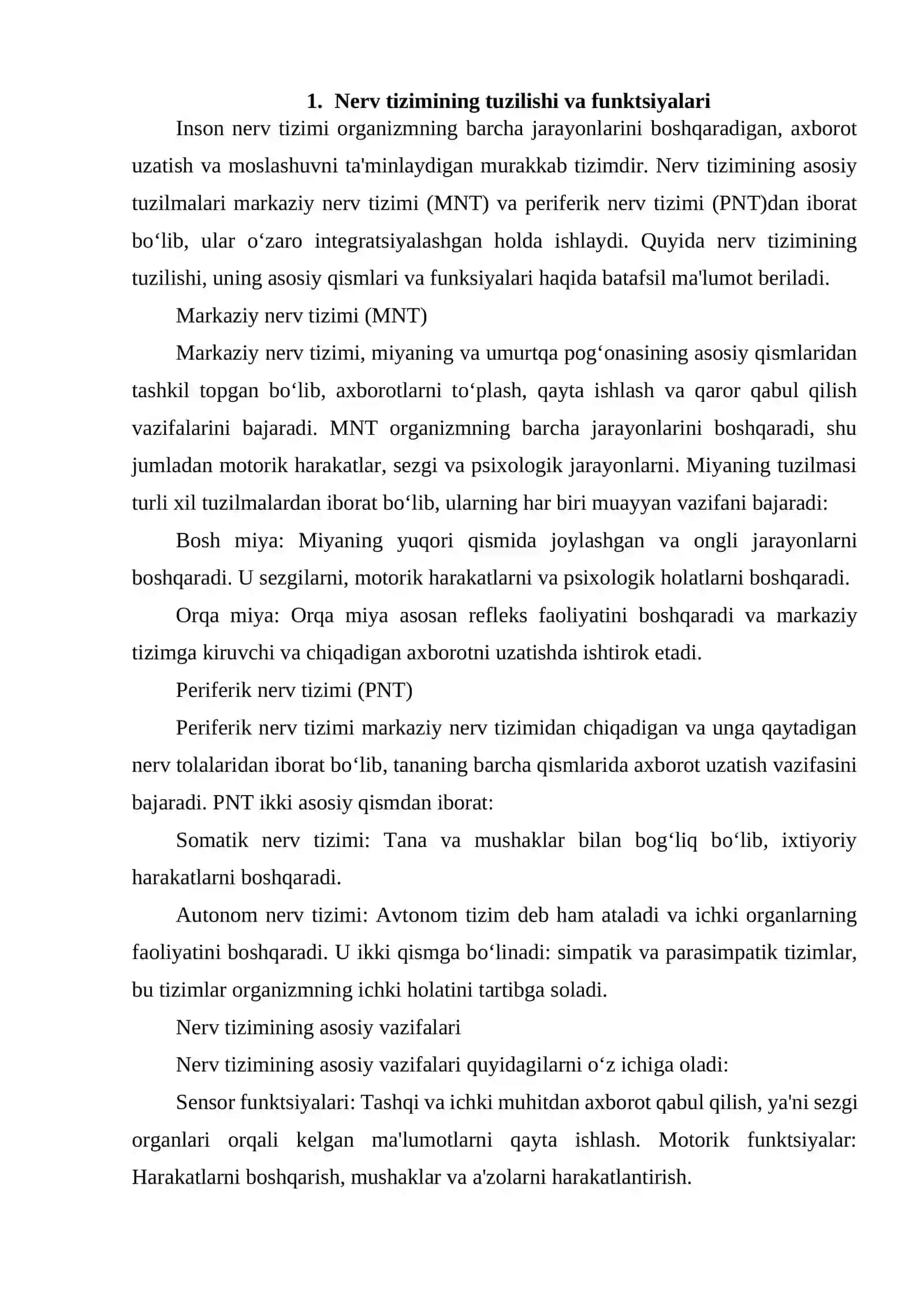 INSON NERV SISTEMASINING ASOSIY XUSUSIYATLARI 3