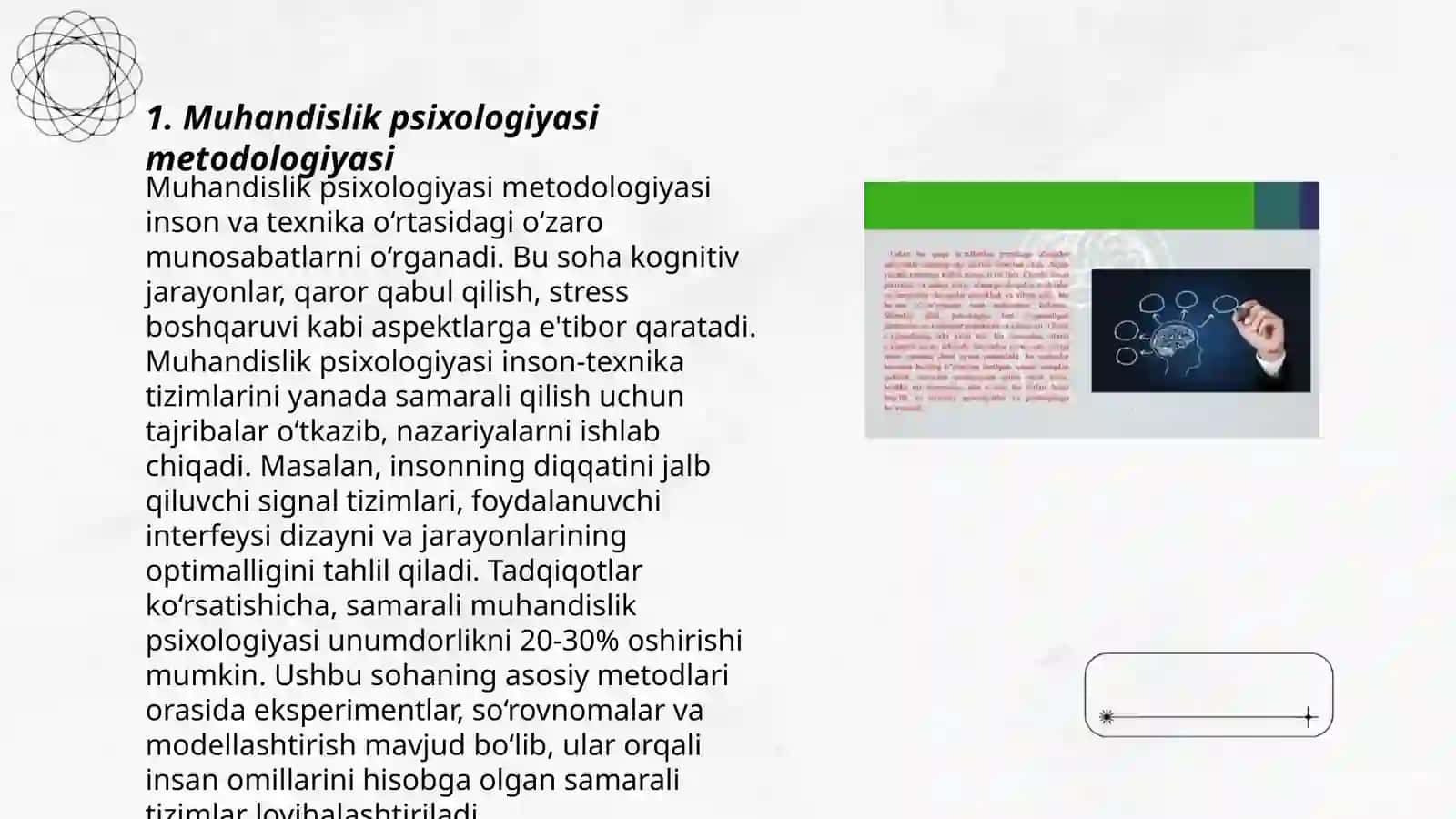 Muhandislik psixologiyasining tadqiqot metodlari 3