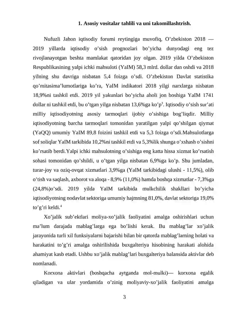 Asosiy vositalar ta'mirini hisobga olish 3