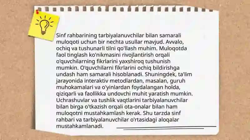 Sinf rahbarining tarbiyalanuvchilar bilan samarali muloqoti 3