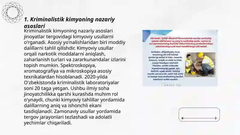 Kriminalistikada kimyoning o'rni 3