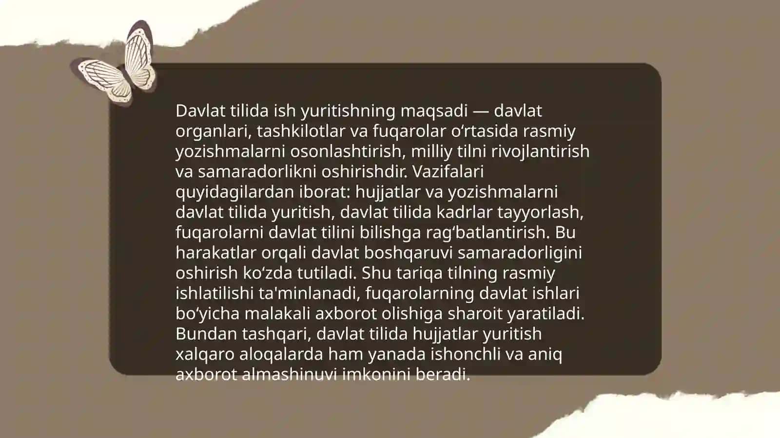 Davlat tilida ish yuritishning maqsadi va vazifalari 3