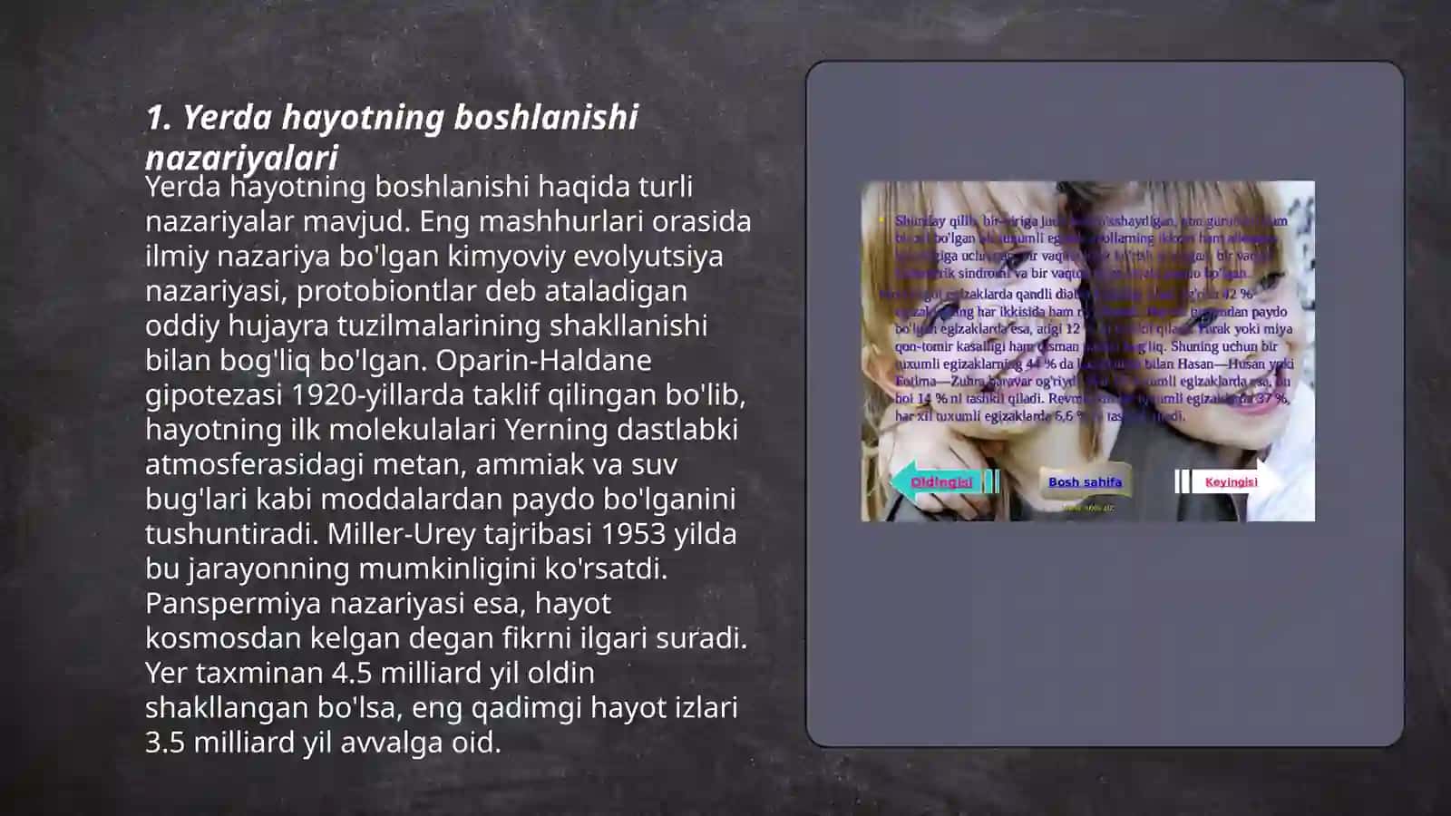 Yerda hayotning paydo boʻlishi 3