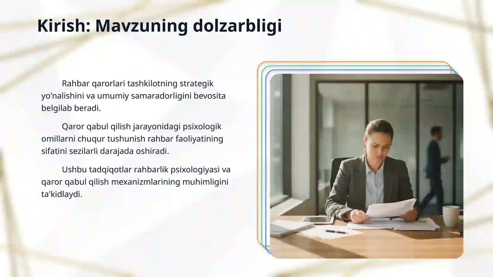 Rahbar faoliyatida qaror qabul qilishning psixologik xususiyatlari 3