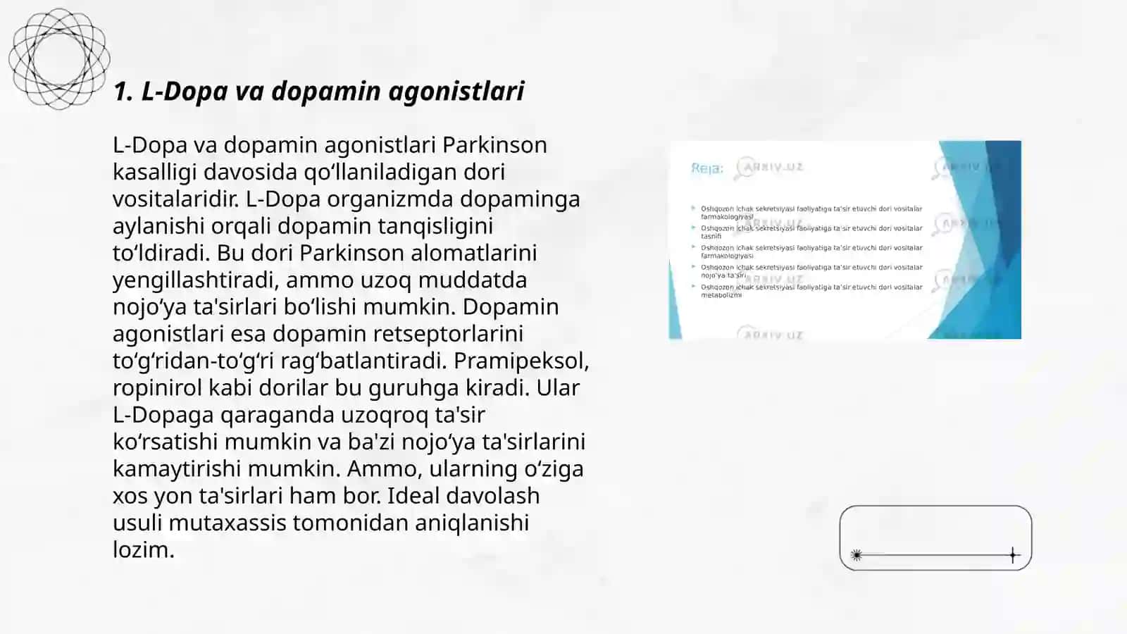 parkinson kasalligini davolashda dori vositalar 3