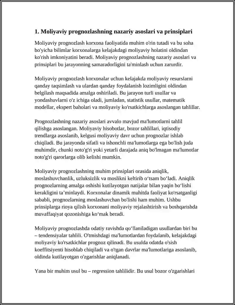 KORXONA FAOLIYATIDA MOLIYAVIY PROGNOZLASHTIRISH MASALALARI 3
