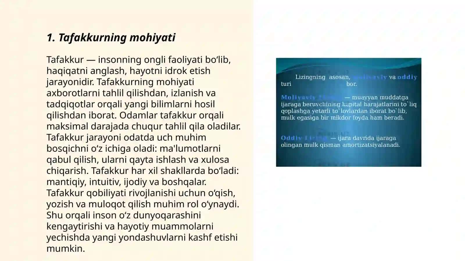 Tafakkur operatsiyalari 3