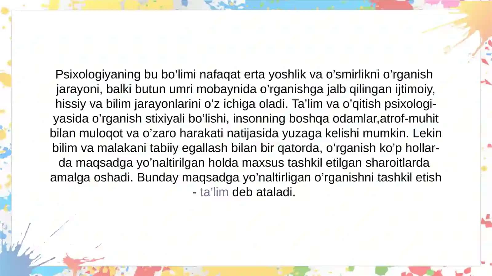 Ta'lim Psixologiyasi 3