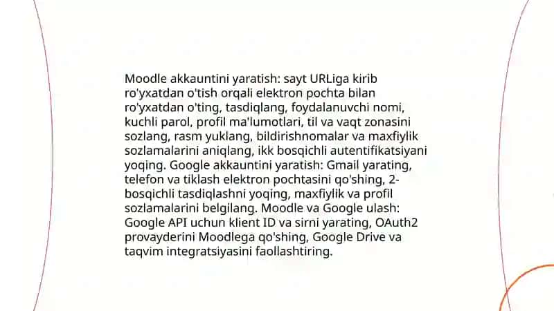 Moodle va Google platformlarida ishlash konikmalarini shakillanitish 3