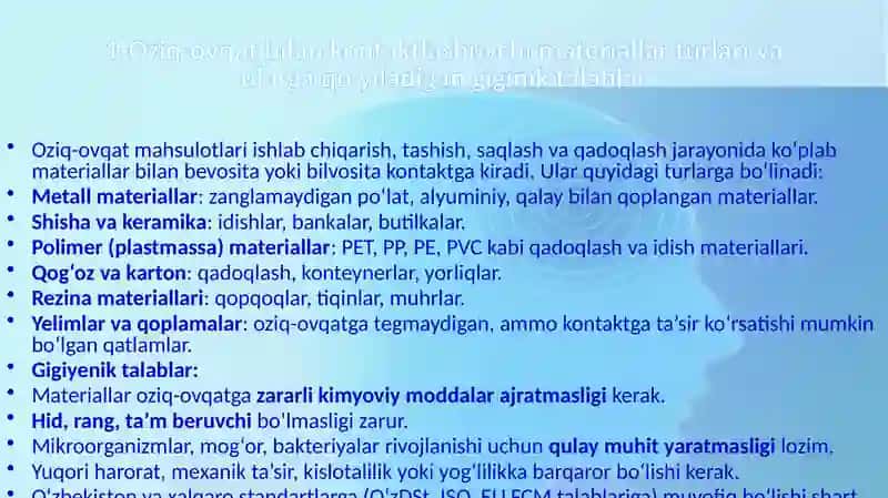 Mahsulot xavfsizligi va gigiena 3