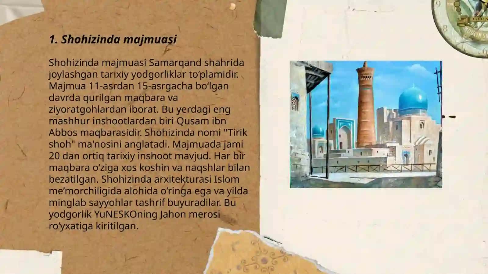Samarqandning shaxrining memoriy yodgorliklari 3