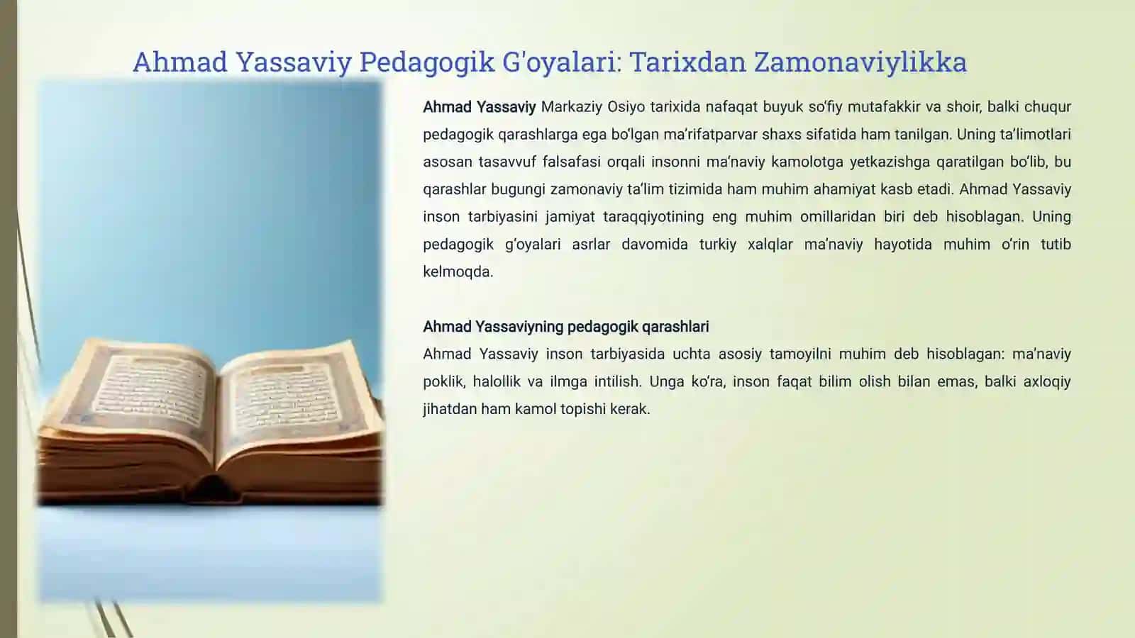 Ahmad Yassaviyning umumiy pedagogik qarashlari 3