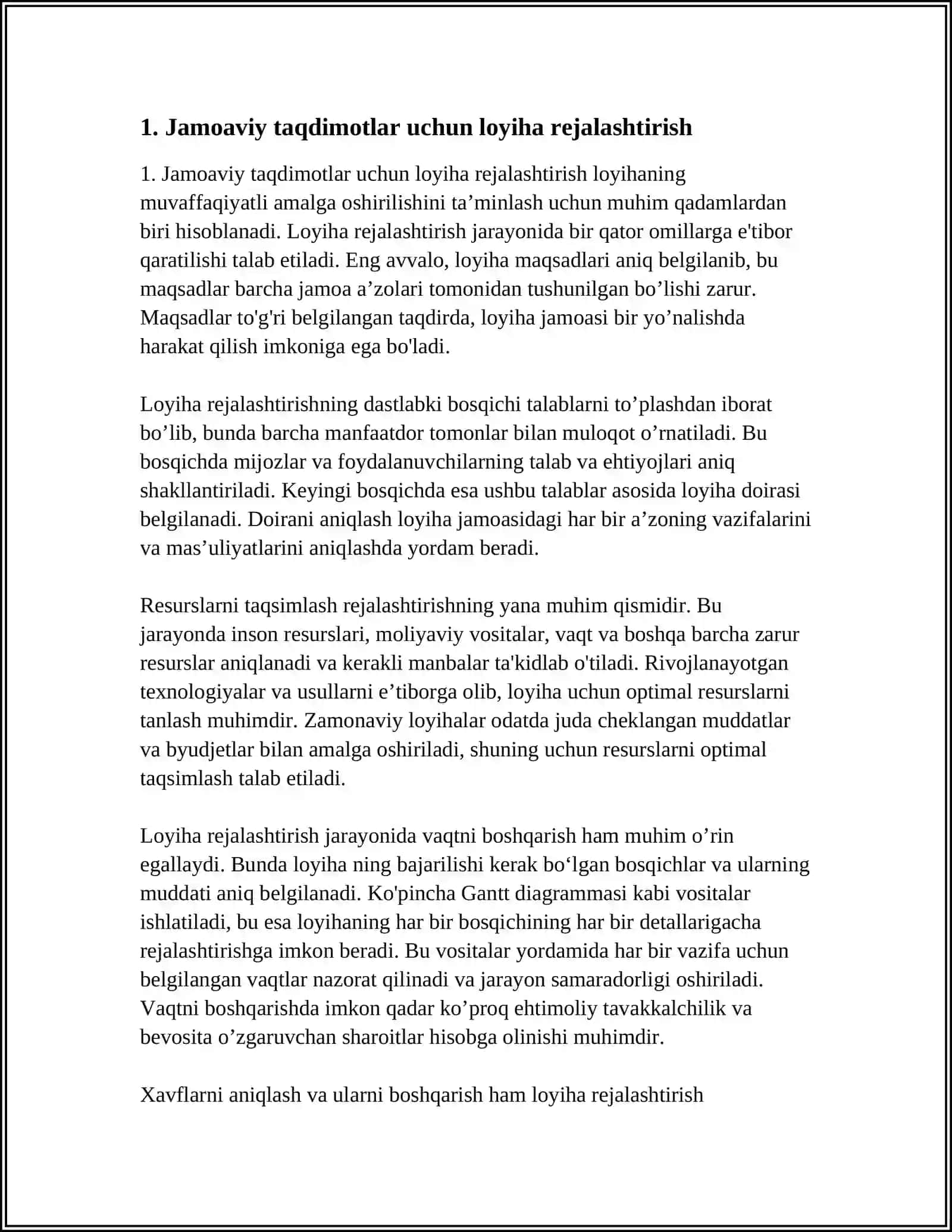 JAMOAVIY TAQDIMOTLAR VA LOYIHA BOSHQARUVI 3