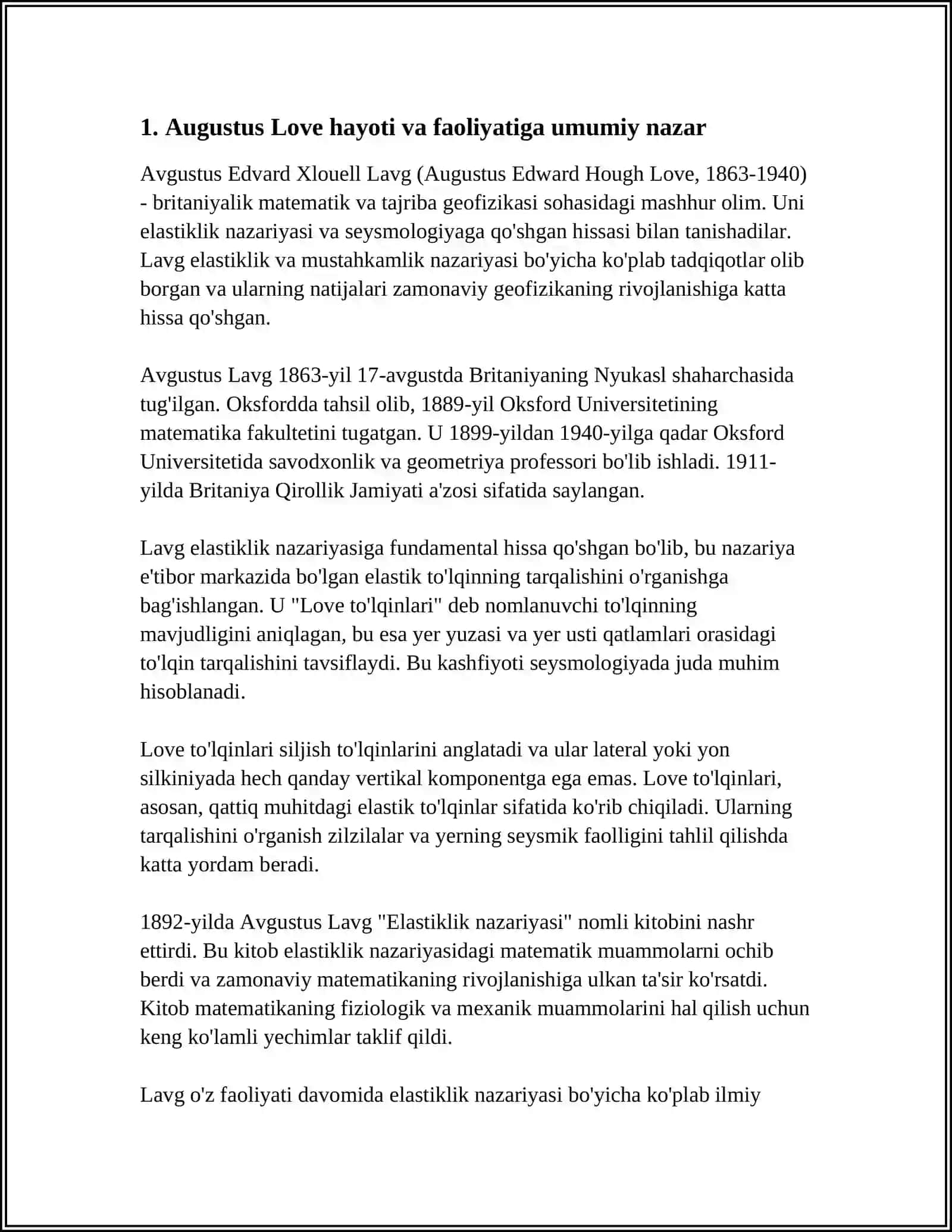 AUGUSTUS LOVE HAYOTI HAQIDA 3