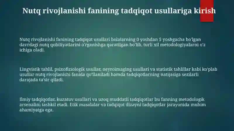 Nutq ostirish faninig tadqiqot metodlari 3