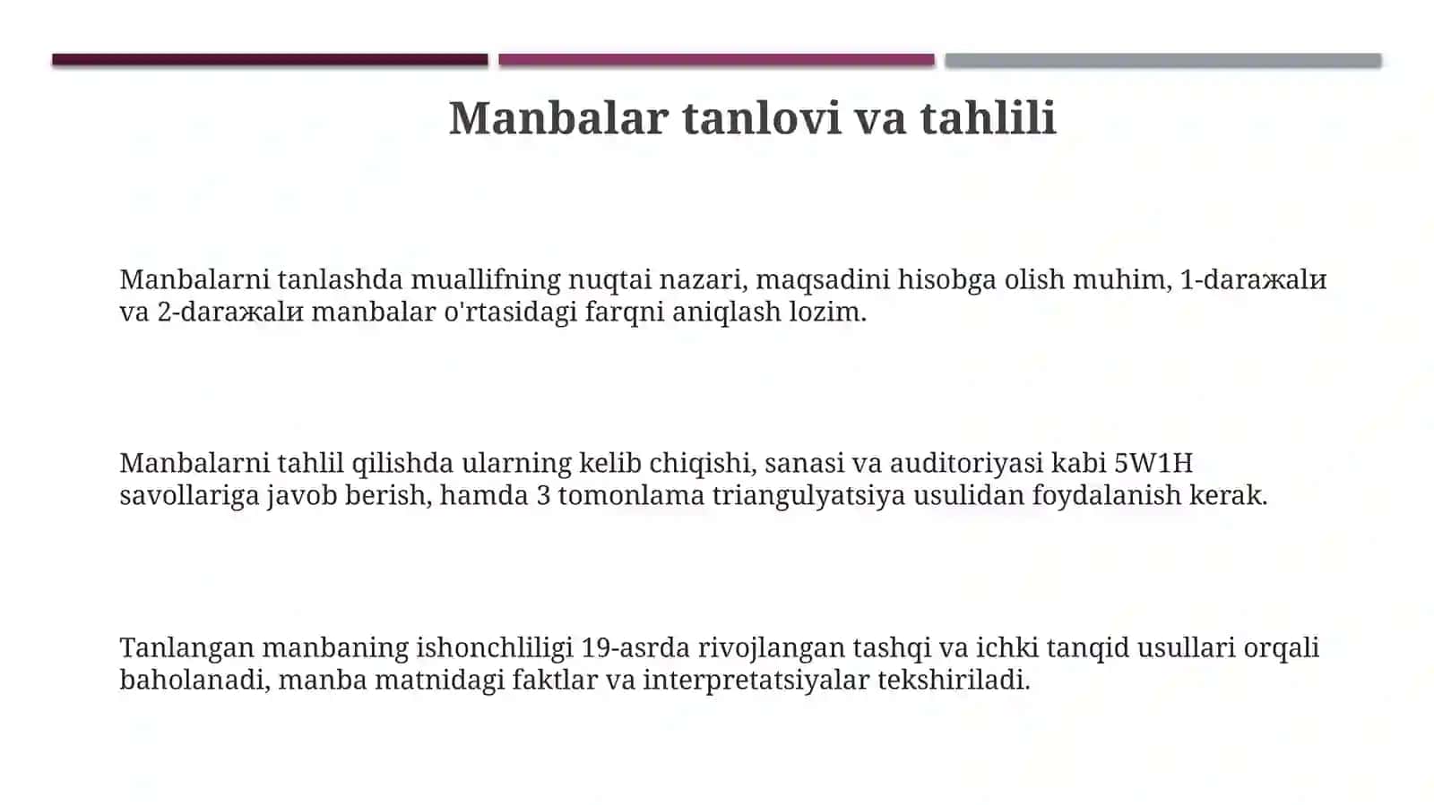 Tarixiy tadqiqot usullari 3