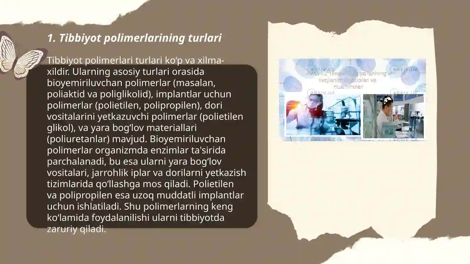 Tibbiyot polimerlari va istiqbollari 3