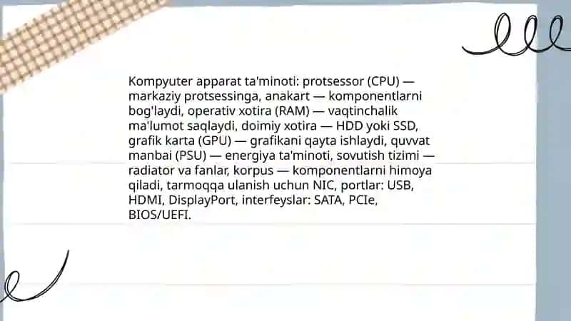 Kompyuter apparat ta'minoti 3