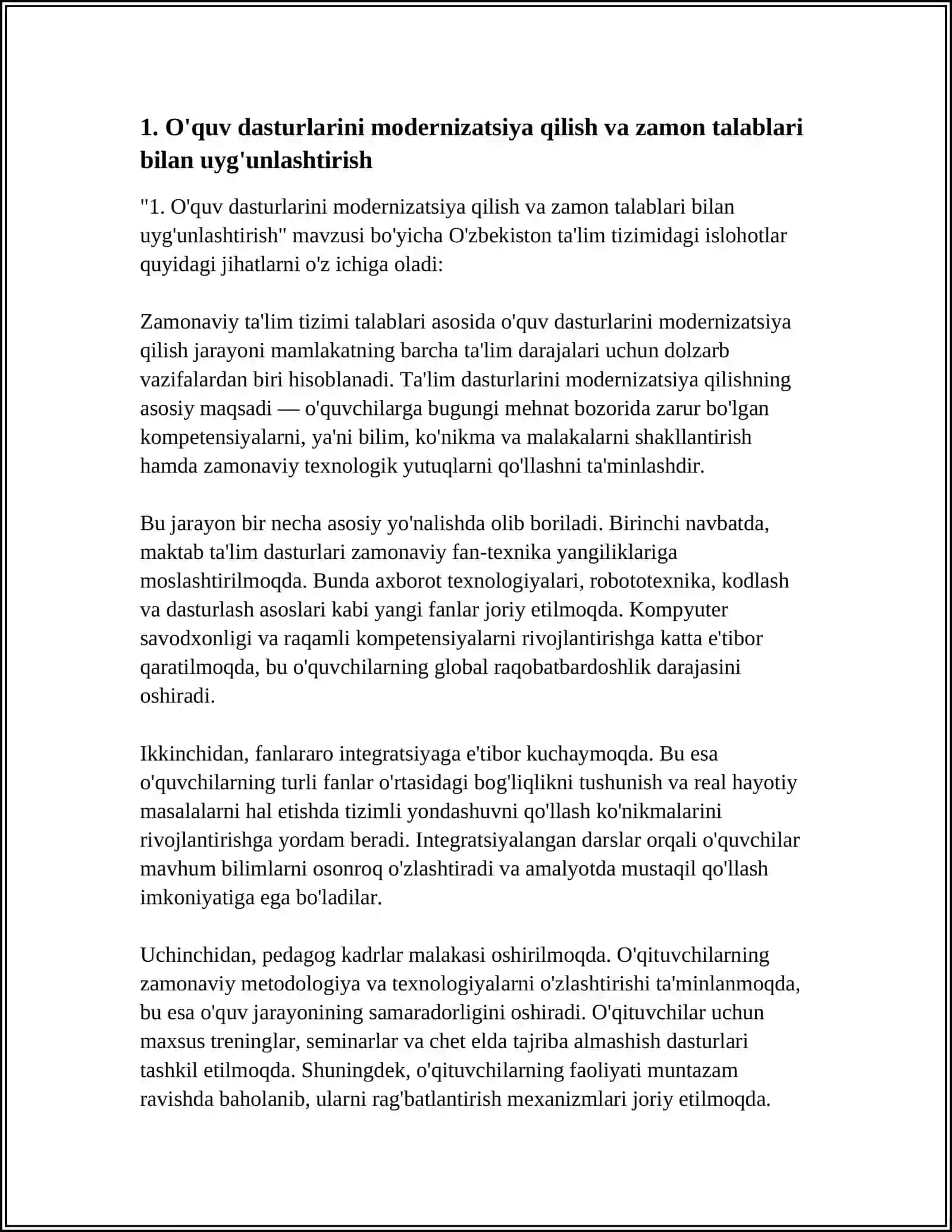 TALIM TOZIMIDAGI ISLOHATLAR 3