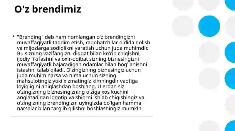 Brendni tayyorlov bosqichi 3