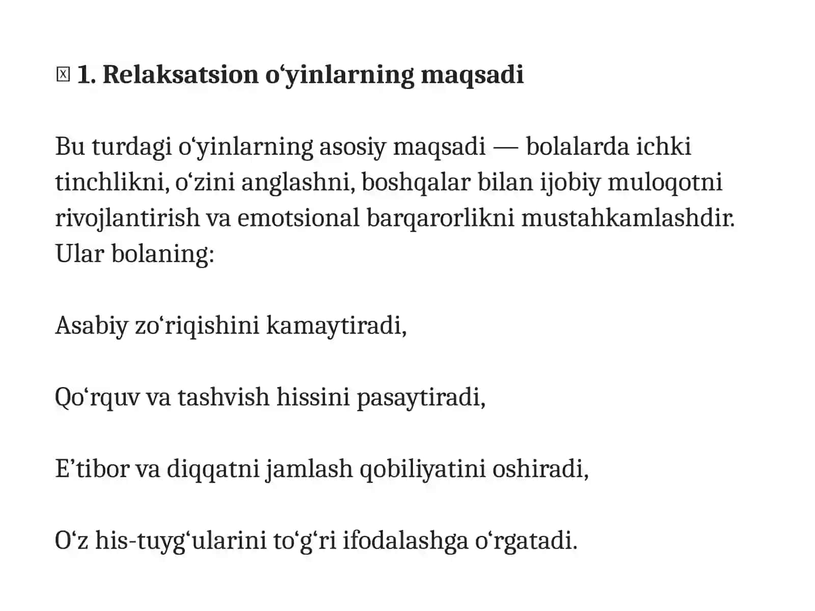 Relaksatsion o‘yinlar 3