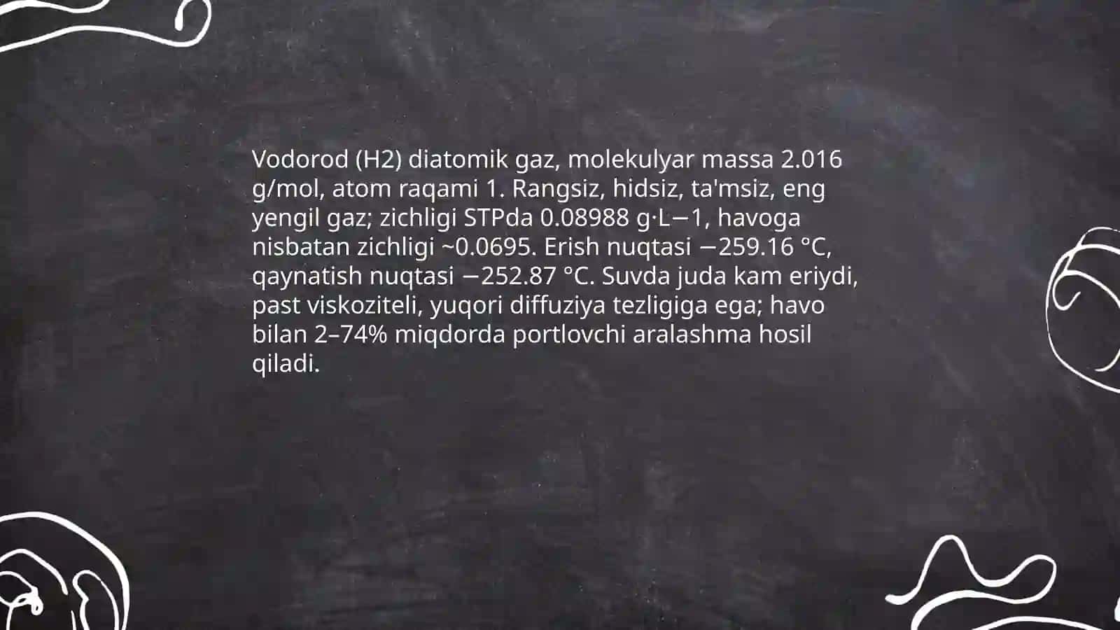 Vodorodning xossalari va ishlatilishi 3