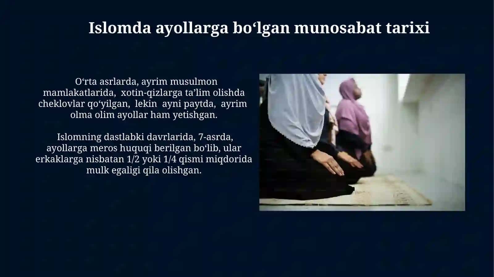Islomda ayollarga munosabat 3