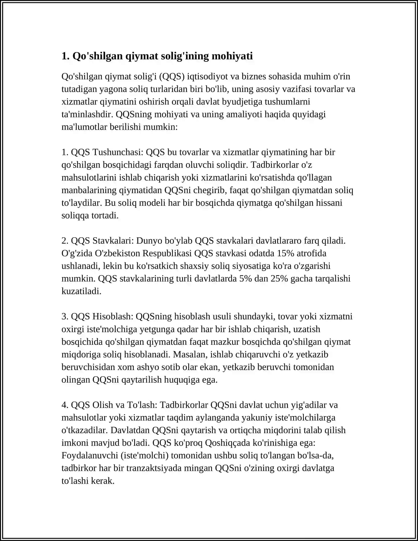 QO'SHILGAN QIYMAT SOLIG'I 3