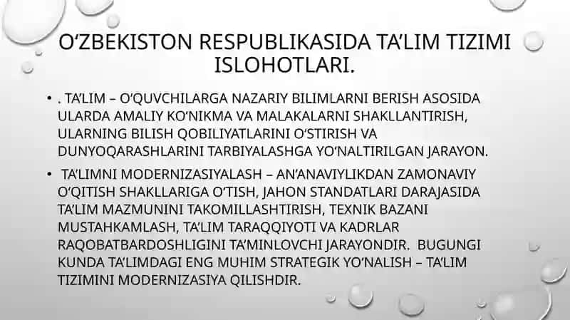 Umumiy pedagogika Oʻzbekiston respublikasining “Taʼlim Toʻgʻrisida”dagi qonuni 3