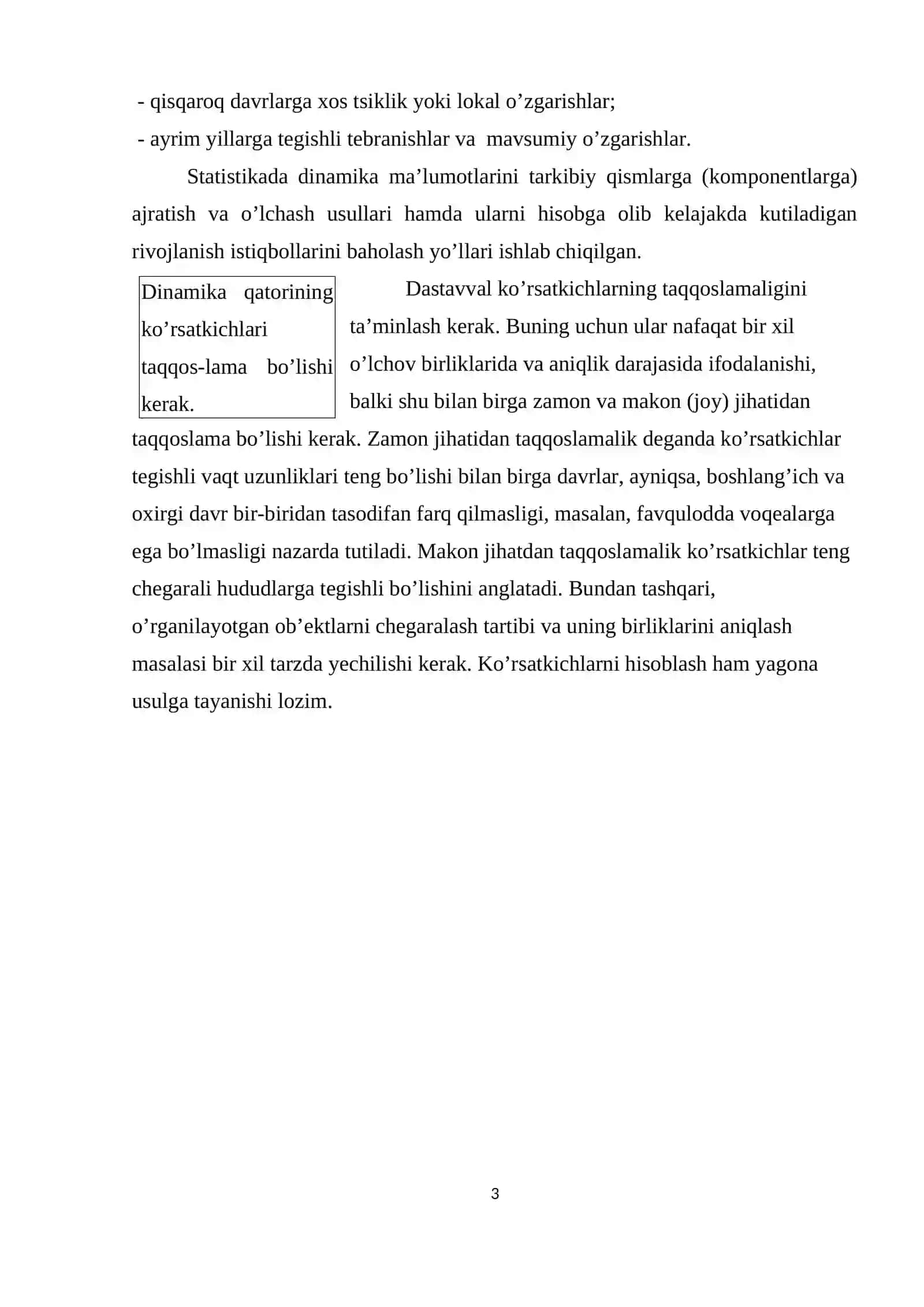 Dinamikani statistik o’rganish usullari 3