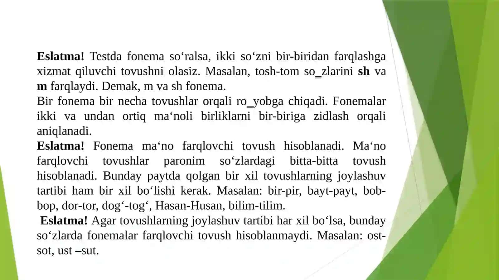 TOVUSH VA FONEMA 3