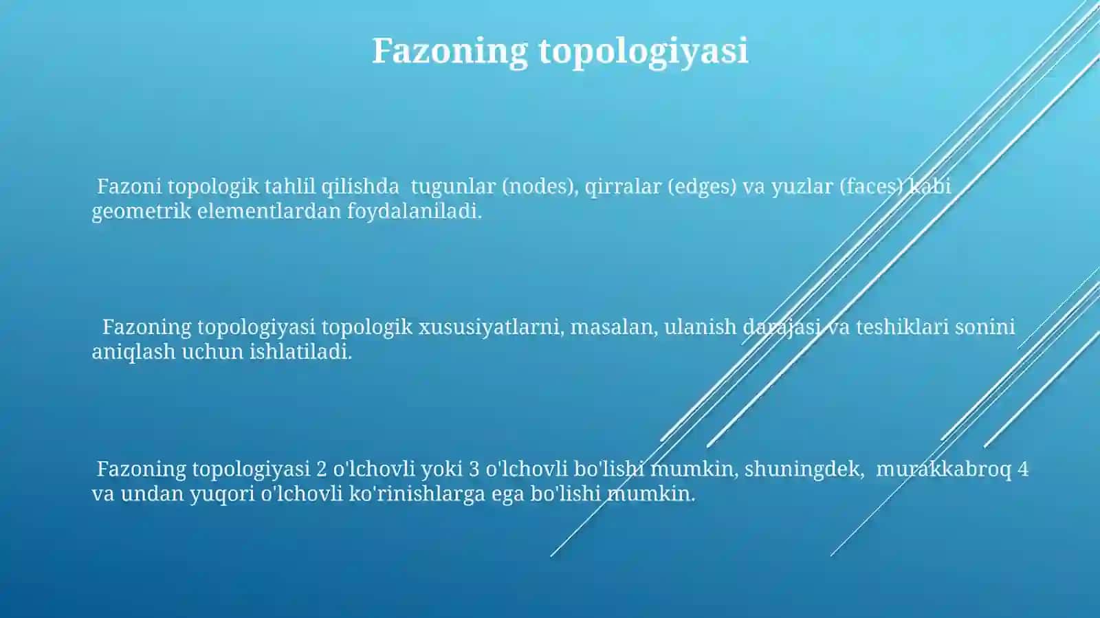 Fazoni idrok qilish 3