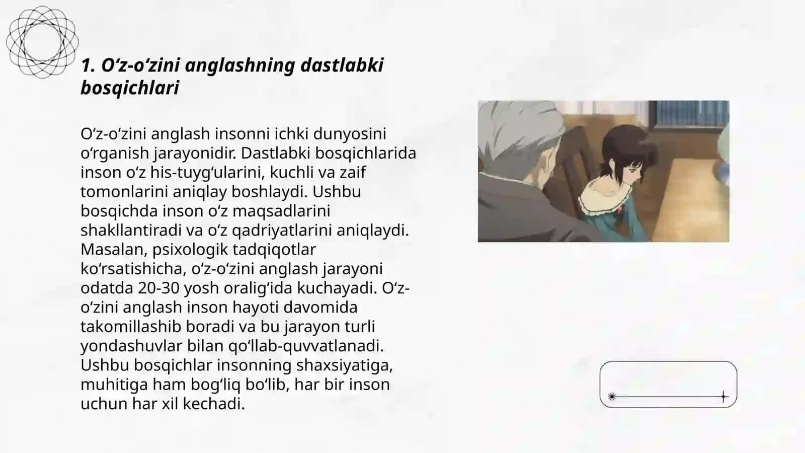 O‘z-o‘zini anglashning dastlabki bosqichlari 3
