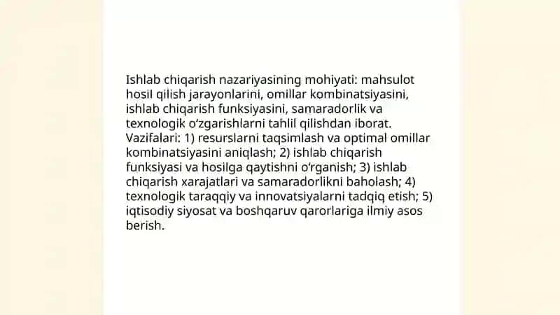 Ishlab chiqarish nazariyasi 3