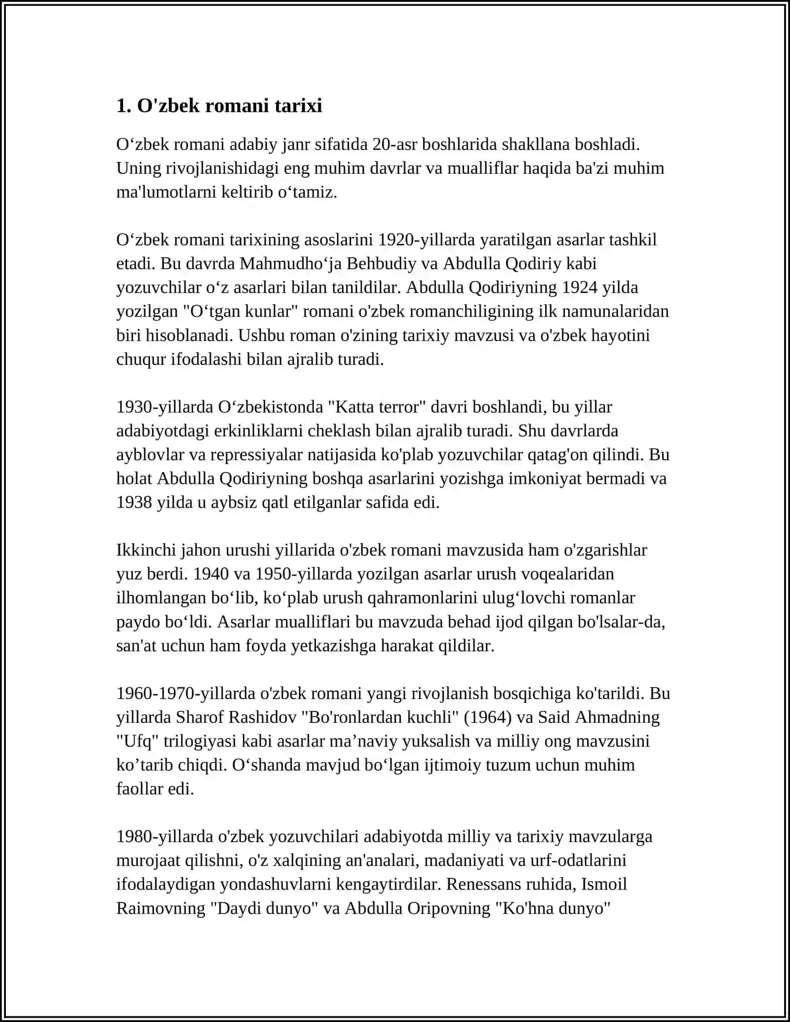O'ZBEK ROMANI 3