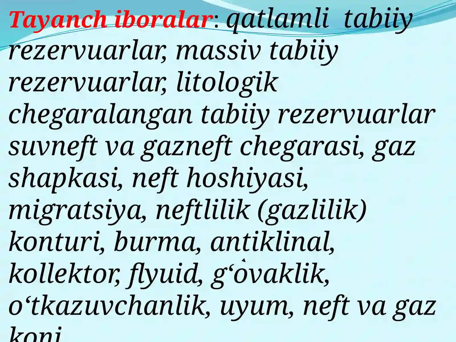 Neft va gaz konlarining kon geologik tavsifi 3