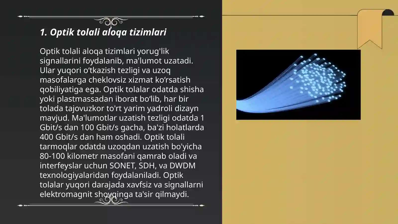 Optik tolali tizimlar 3