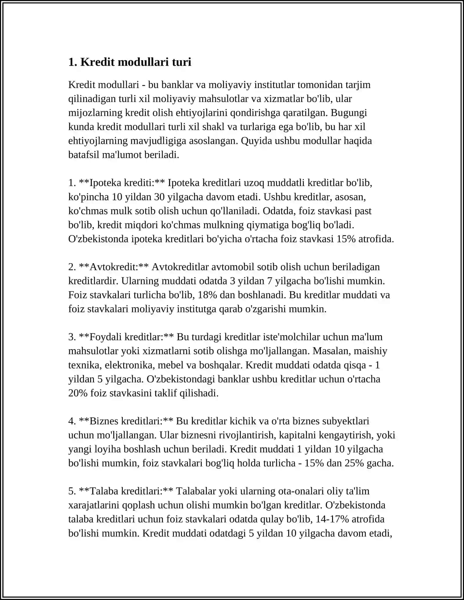 KREDIT MODULI 3