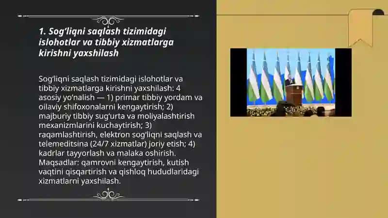 Oʻzbekiston Respublikasidagi ijtimoiy sohadagi islohotlar 3