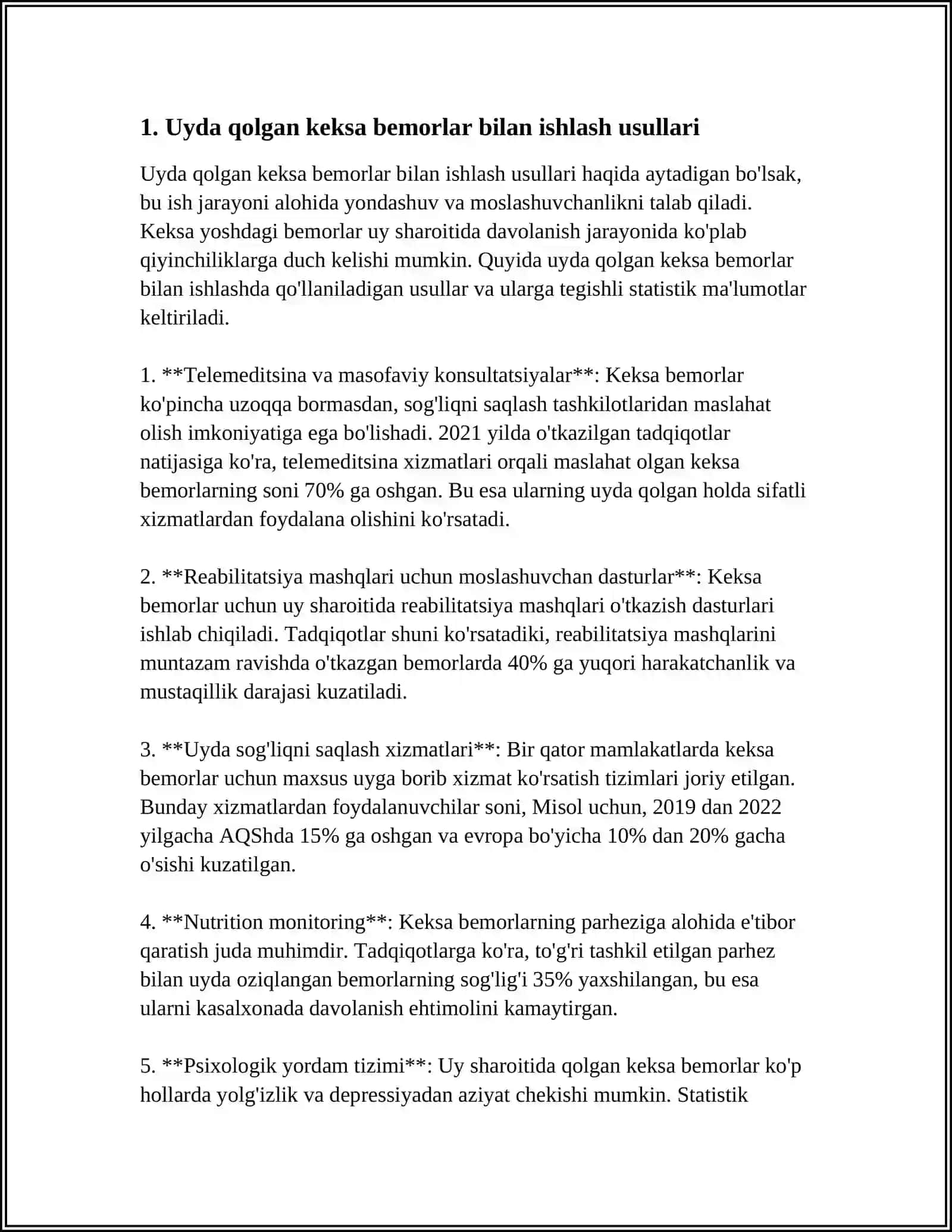 UYDA YOTIB QOLGAN KEKSA BEMORLAR BILAN ISHLASH YOTOQ YARALAR PROFILAKTIKASI DA'VOSI KEKSA BEMORLARNI OVQZTLANTIRISHGA KO'MAKLASHISH 3