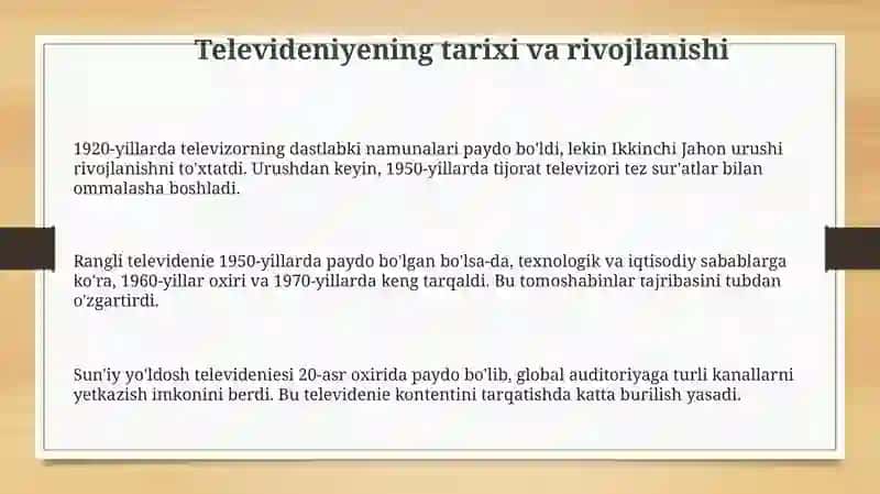 Televideniyening tarixi va rivojlanishi 3