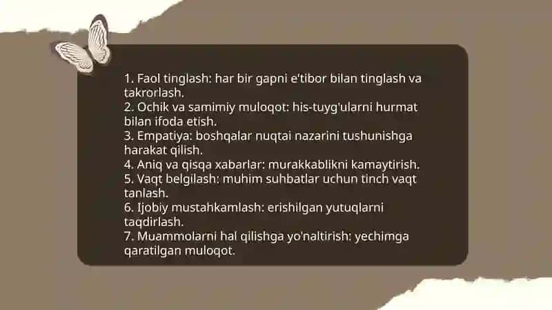Oila bilan samarali muloqot o'rnatish usullari 3