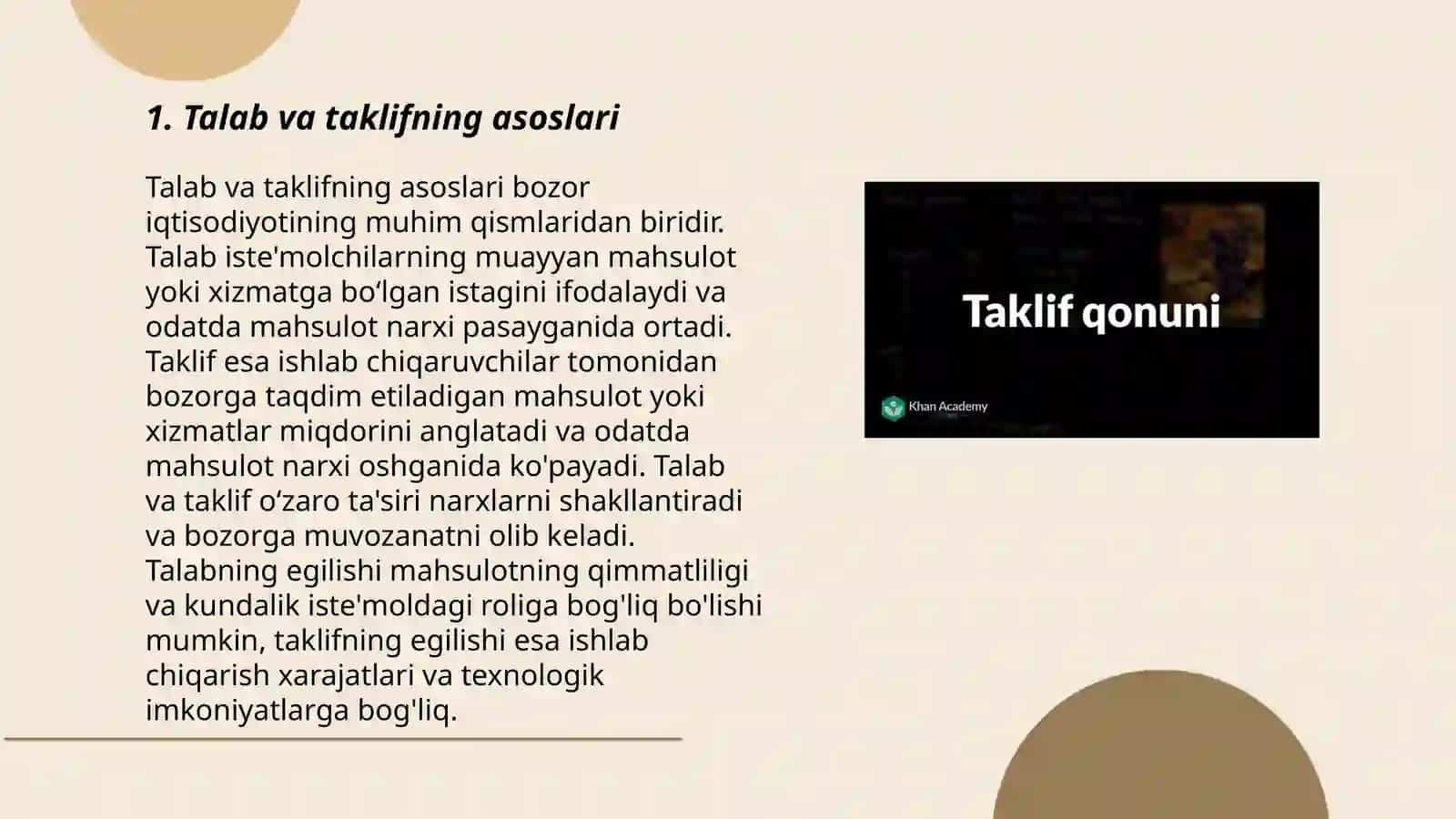 Talab va taklif 3