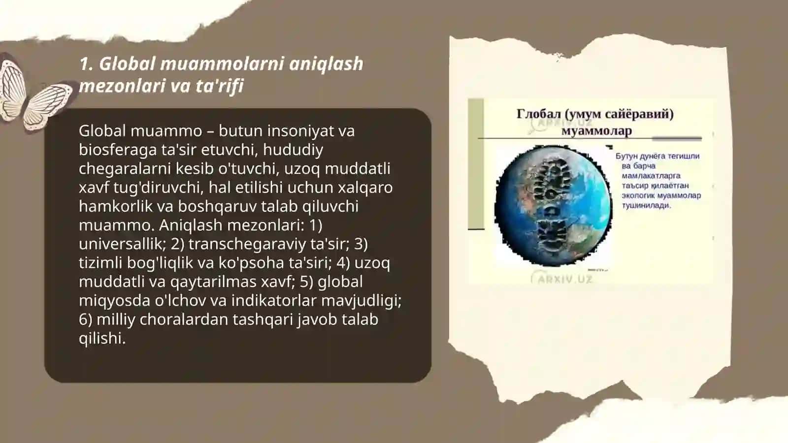 Global muammolarning mezonlari va darajalari 3